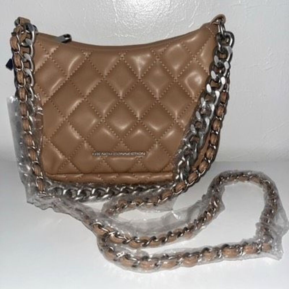 French Connection Eliza Diamond Latte Quilted Purse MSRP: $98